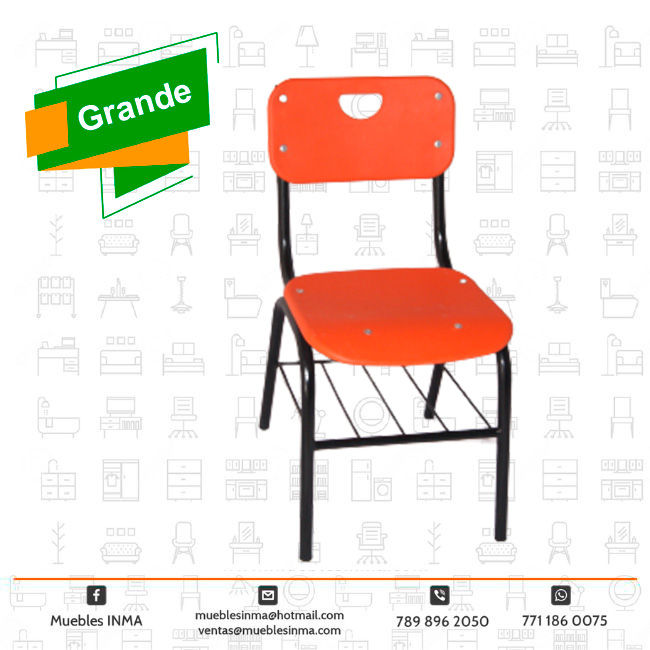 Silla grande en concha, asiento y respaldo en dos piezas