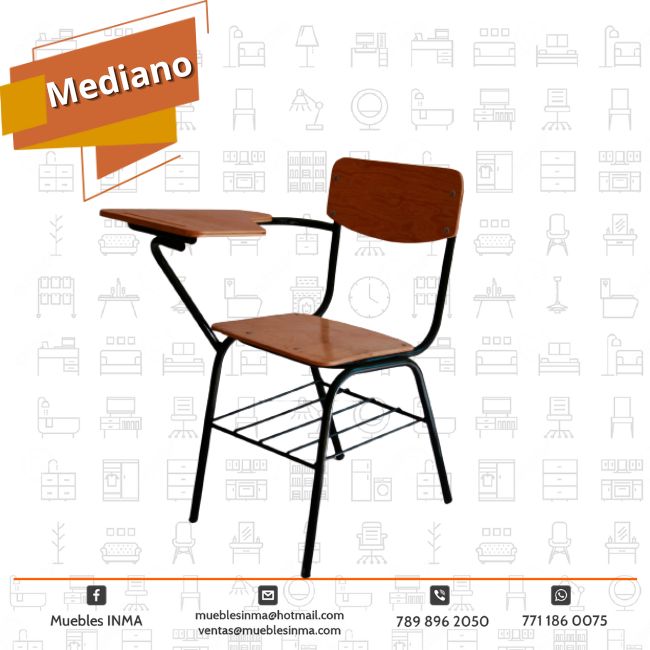 Silla mediana con paleta, todo en triplay